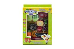 Teddies Ovoce a zelenina krájecí s náčiním plast 18ks v krabici 21x30 cm