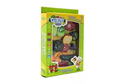 Teddies Ovoce a zelenina krájecí s náčiním plast 18ks v krabici 21x30 cm