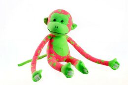 Teddies Opice svítící ve tmě růžovo-zelená
