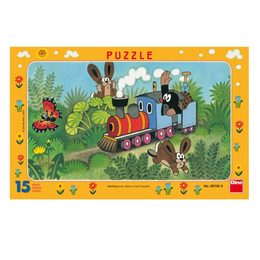 Puzzle deskové Dino Krtek a lokomotiva 29,5x19cm 15 dílků
