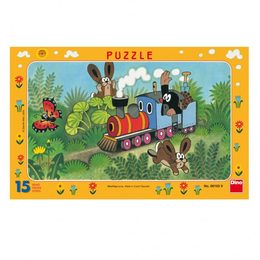 Puzzle deskové Dino Krtek a lokomotiva 29,5x19cm 15 dílků