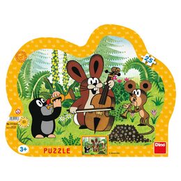 Puzzle deskové Dino Krtek muzikant kontura 35x28cm 25 dílků