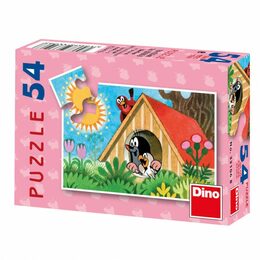 Minipuzzle Dino Krtek 19,8x13,2cm 8 druhů 54 dílků v krabičce 9x7x3cm 40ks v boxu