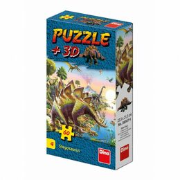 Dino Puzzle Dinosauři 23,5x21,5cm 60 dílků + figurka asst 6 druhů v krabičce 24ks