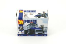 Stavebnice Dromader Policie Auto 23101 33ks v krabici 9,5x7x4,5cm