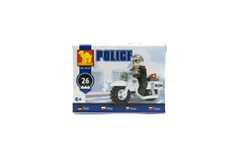 Stavebnice Dromader Policie Motorka 26ks v krabičce 10x7x4,5cm