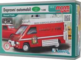 Stavebnice Monti 45 Fire Brigade-Renault Trafic 1:35 v krabici 22x16x5cm