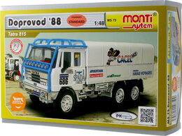 Stavebnice Monti 75 Tatra 815 doprovod Rallye 1988 1:48 v krabici 22x15x6cm