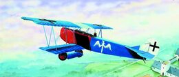 Směr Model Fokker D-VII 1:48 15,2x19,3cm v krabici 31x13,5x3,5cm