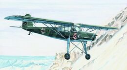 Směr Model Fieseler FI-156 Storch 1:72 13,8x19,6cm v krabici 25x14,5x4,5cm