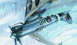 Směr Model Hawker Tempest 1:72 MK.V 14,2x17,3cm v krabici 25x14,5x4,5cm