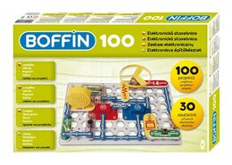Stavebnice Boffin 100 elektronická 100 projektů na baterie 30ks v krabici 38x25x
