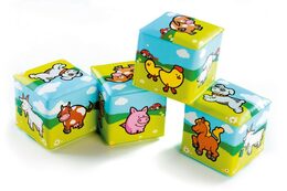 Teddies Kostka Moje první zvířátka 7x7cm v sáčku 12ks v boxu 0+ MPZ