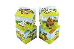 Teddies Kostka Moje první zvířátka 7x7cm 4ks v sáčku MPZ od 0 let