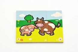 Puzzle Moje první zvířátka dřevěné 18 dílků pro nejmenší v krabičce 13x11,5x4,5c