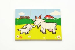 Puzzle Moje první zvířátka dřevěné 18 dílků pro nejmenší v krabičce 13x11,5x4,5c