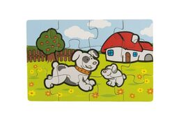 Puzzle dřevěné Moje první zvířátka 4x12 dílků 20x14x3,5cm v dřevěné krabičce 24m