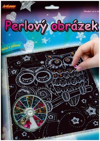 Perlový obrázek 200ks barevných perel 20,3x25,4cm asst 3 druhy na kartě