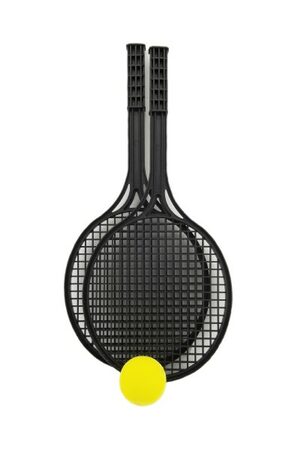 Soft tenis plast černý+míček 53cm v síťce