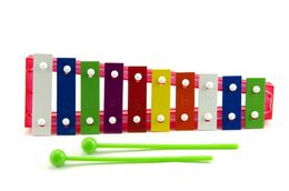 Teddies Xylofon kov plast 2 paličky 26 cm asst 3 barvy v sáčku