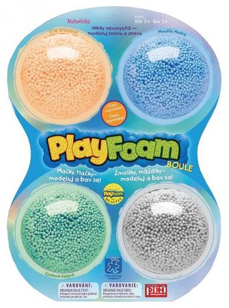 PlayFoam Modelína/Plastelína kuličková 4 barvy na kartě