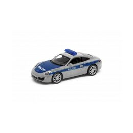Auto Welly policie Porsche 911(991) Carrera S kov/plast 12cm volný chod 12ks v boxu