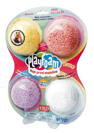 PlayFoam Modelína/Plastelína kuličková 4 barvy na kartě 18x27x4cm