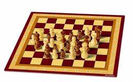 Šachy dřevěné společenská hra v krabici 33x23x3cm