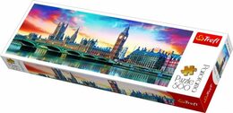 Puzzle Trefl 29507 Big Ben a Westminsterský palác, Londýn panorama 500 dílků 66x23,7cm