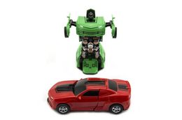 Teddies Transformer auto/robot plast 12cm asst 4 barvy na setrvačník 8ks v boxu