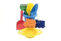 Lori 219 Kbelík sítko lopatka kupecká lopatka hrabičky plast v síťce 20x28x12cm 12m+