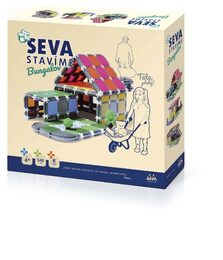 Stavebnice Seva Stavíme Bungalov plast 548 dílků v krabici 35x33x7cm