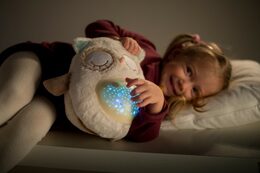 Teddies Sovička Usínáček plyš 25cm na baterie se světlem se zvukem
