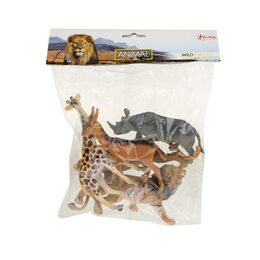 Teddies Zvířata safari plast 11-15 cm 5 ks v sáčku