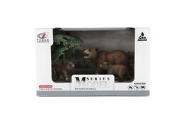 Zvířátka safari ZOO 10cm sada plast 4ks medvěd 2 druhy v krabičce 22x13x9,5cm