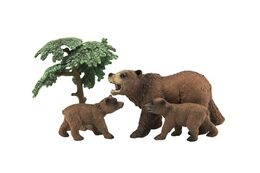 Zvířátka safari ZOO 10cm sada plast 4ks medvěd 2 druhy v krabičce 22x13x9,5cm