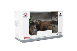 Zvířátka safari ZOO 10cm sada plast 4ks medvěd 2 druhy v krabičce 22x13x9,5cm