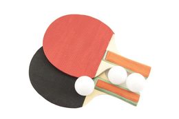 Sada stolní tenis/ping pong dřevěná 24cm s míčky v pouzdře