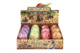 Fosilie Dinosaurus ve vajíčku plast 9cm 4 barvy 12ks v boxu
