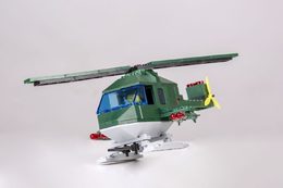 Stavebnice Cheva 46 Vrtulník vojenský plast 121ks v krabici 18x19x9cm