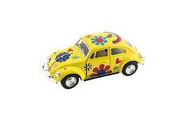 Auto Kinsmart VW Classical Beetle kov 13cm na zpětné natažení asst 4 barvy 12ks v boxu