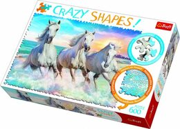Puzzle Koně Cválající 600 dílků Crazy Shapes 68x48cm v krabici 40x27x6cm