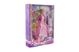 Teddies Panenka princezna s dlouhým copem plast 28 cm Anlily asst 2 barvy v krabici 23x23X7 cm