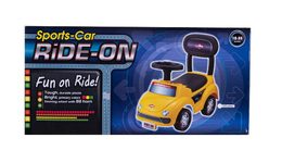 Teddies Odrážedlo auto plast žluté výška sedadla 20cm v krabici 48x23,5x22,5cm 12-35m