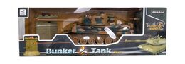 Tank RC TIGER I plast 33cm+bunkr na baterie+dobíjecí pack se zvukem a světlem v krabici 51x17x19cm