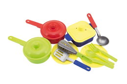 Teddies sada nádobí s doplňky plast mix barev v síťce