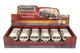 Autobus Kinsmart VW Classical kov 18cm asst 3 barvy 6ks v boxu