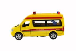 Teddies Auto ambulance kov/plast 15cm na baterie se světlem se zvukem na zpětné natažení 6ks v boxu