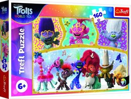 Puzzle Trefl Trolls world tour Šťastný svět Trollů 41 x 27,5 cm v krabici 29 x 19 x 4 cm 160 dílků