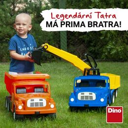 Auto Dino Tatra 148 plast 72cm  Bagr na písek v krabici - modrožlutý